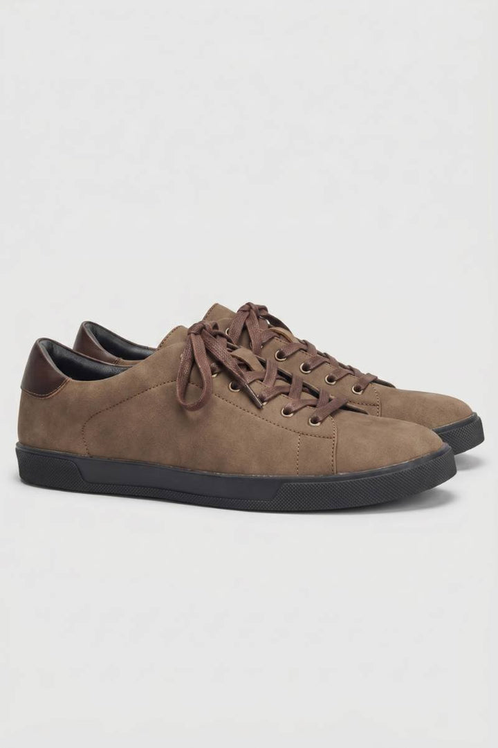 Trainers Men - Low Top Up with Contrast Sole | Smart Casual — Brown