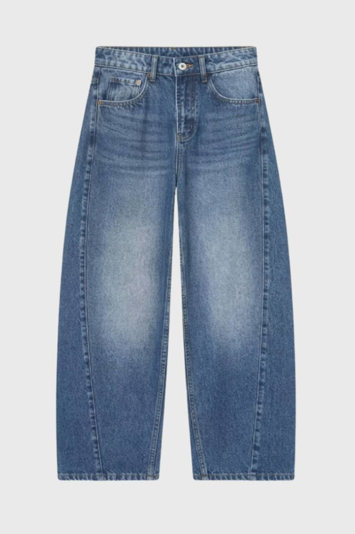 Wide Leg Jeans Women - High Waisted Relaxed | Vintage Wash — Blue