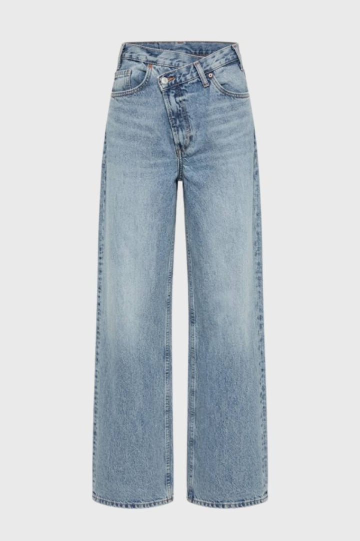 Wide Leg Jeans Women - High Waisted Vintage with Belt Loops | Relaxed — Light Blue