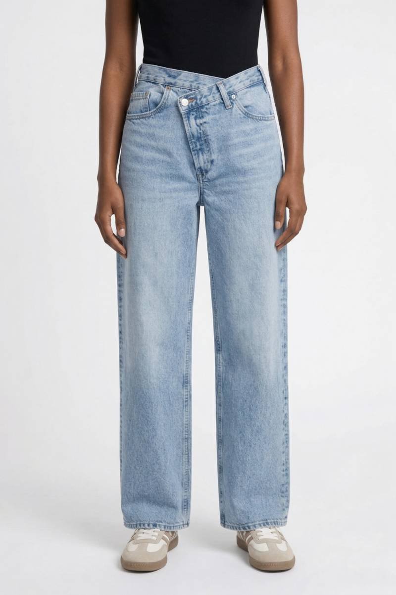 Wide Leg Jeans Women - High Waisted Vintage with Belt Loops | Relaxed — Light Blue