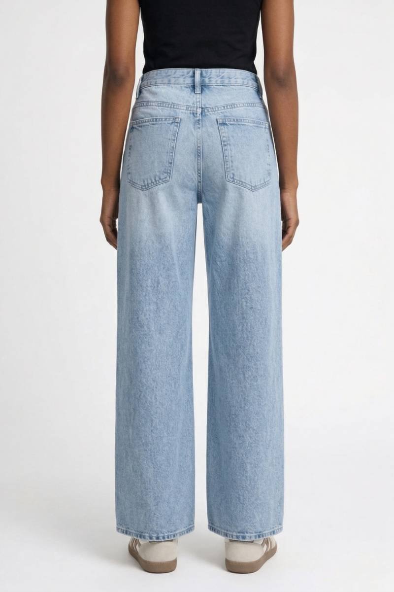 Wide Leg Jeans Women - High Waisted Vintage with Belt Loops | Relaxed — Light Blue
