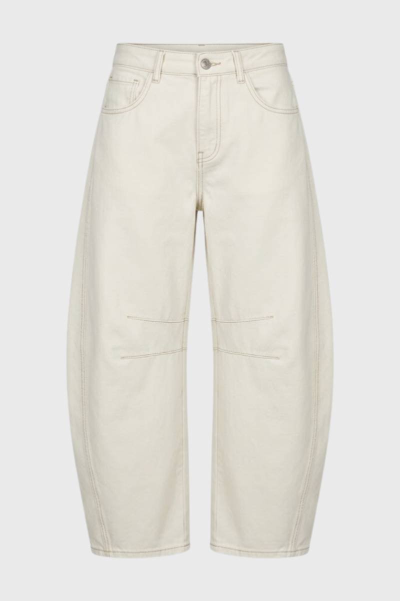 Wide Leg Jeans Women - Relaxed Barrel Cut | High Waisted — Cream