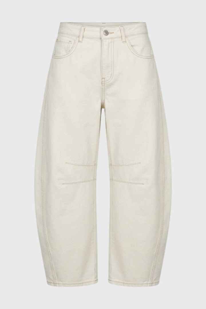 Wide Leg Jeans Women - Relaxed Barrel Cut | High Waisted — Cream