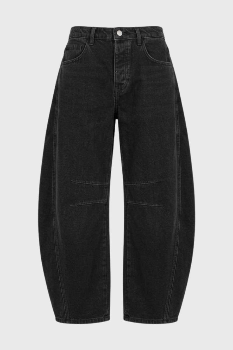 Wide Leg Jeans Women - Relaxed Barrel Cut | High Waisted — Black