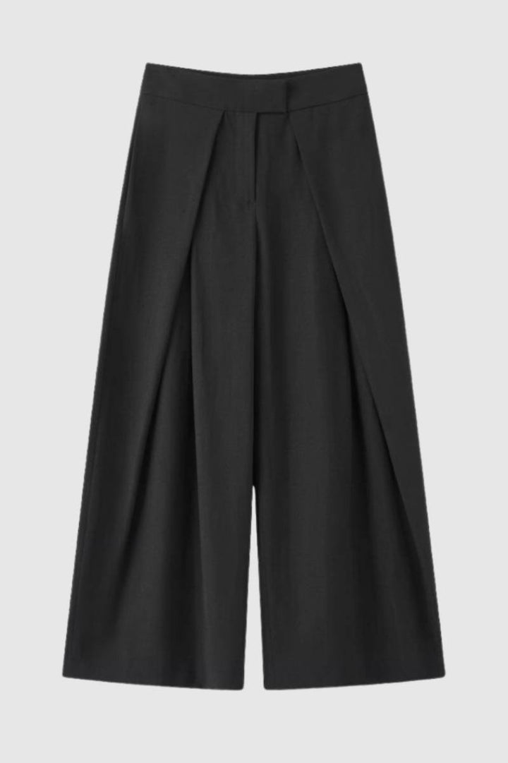 Wide Leg Trousers Women - Elegant High Waist | Sophisticated — Black