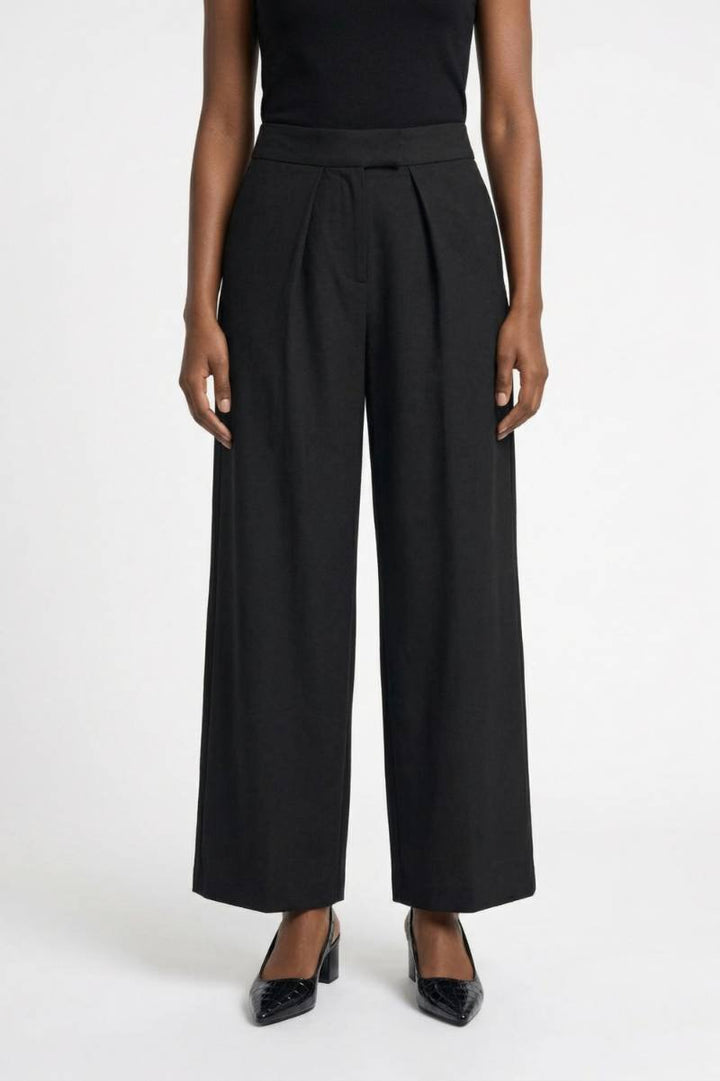 Wide Leg Trousers Women - Elegant High Waist | Sophisticated — Black
