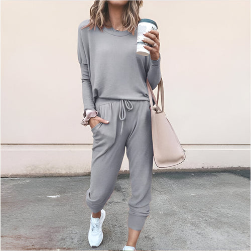 Women's Tracksuit - Long Sleeve Top with Jogger Bottoms | Casual