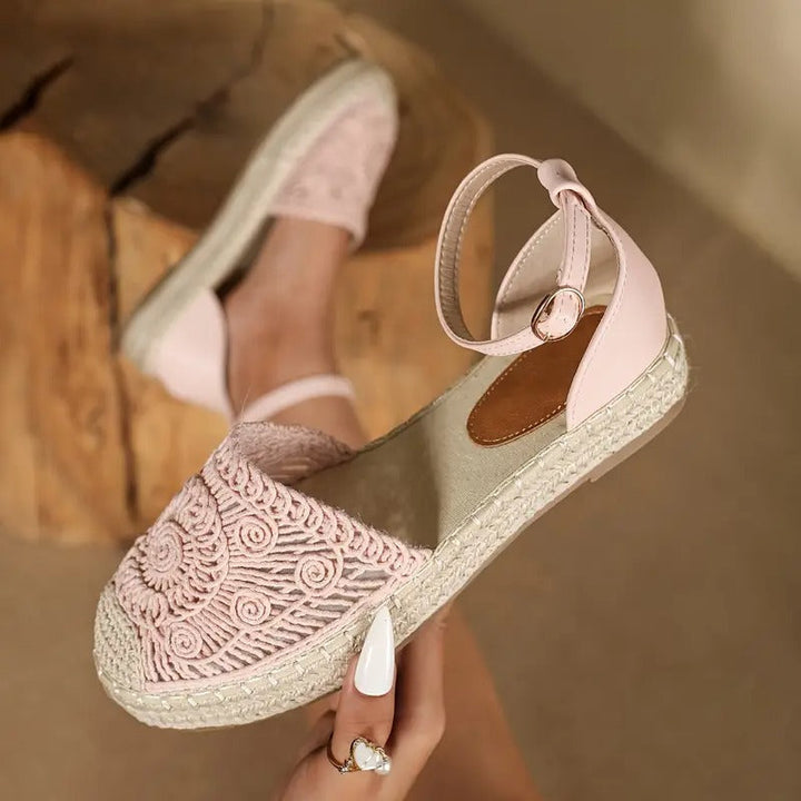 Women's Sandals - Flat Espadrille Ankle Strap Closed Toe | Summer