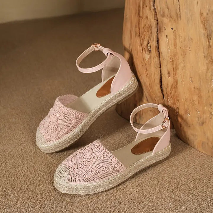 Women's Sandals - Flat Espadrille Ankle Strap Closed Toe | Summer
