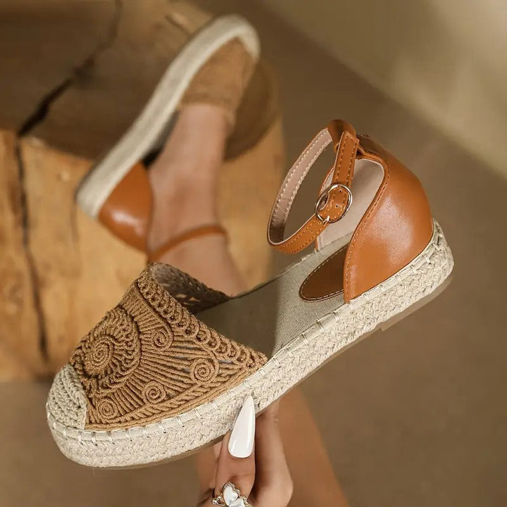Women's Sandals - Flat Espadrille Ankle Strap Closed Toe | Summer